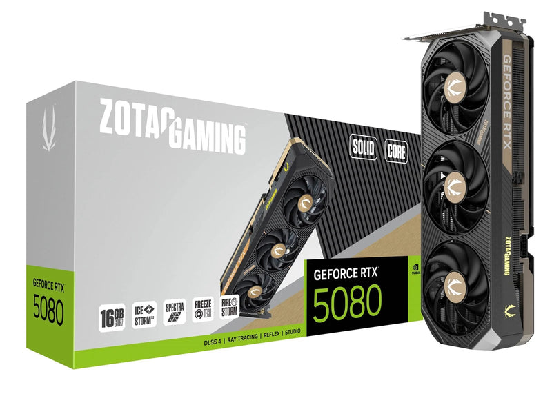 ZOTAC GeForce RTX 5080 Solid Core - 16GB GDDR7 RAM - Grafikkarte