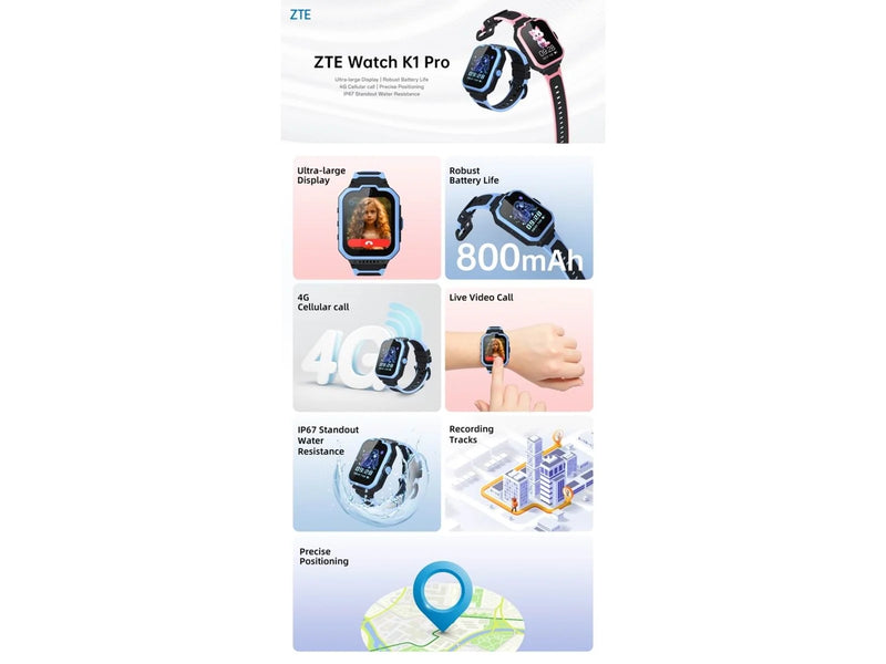ZTE K1 Pro 4G Kids Watch - Blue *DEMO*