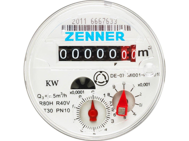 Zenner ETKD-N Kaltwasserzähler 30 °C - 3/4x1/2" - 2,5 m3 - Klasse A