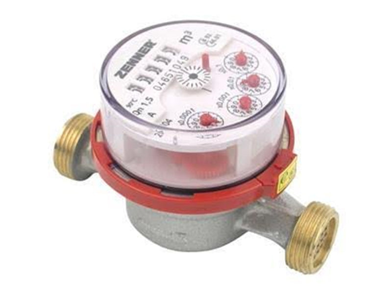 Zenner ETWD-N Warmwasserzähler 90 °C - 3/4x1/2" - 2,5 m3 - Klasse B