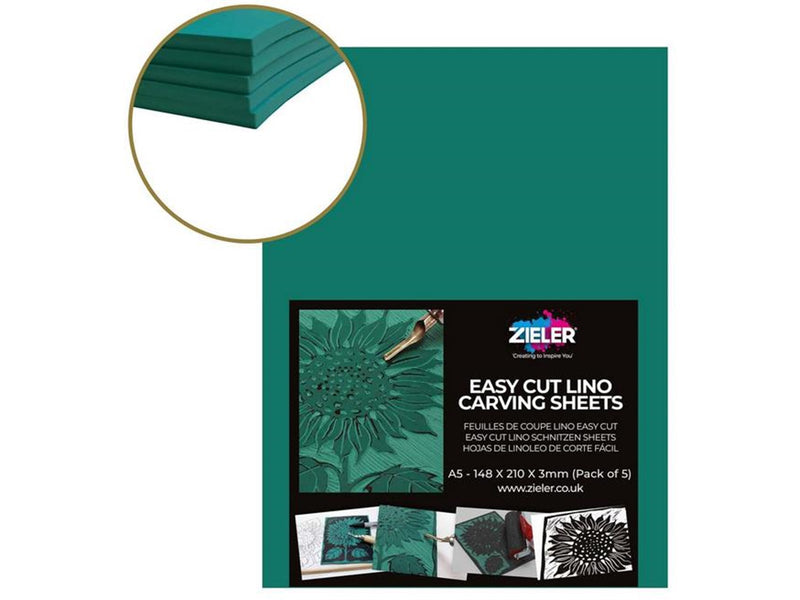 Zieler Linoleum sheets A5 5 pcs.