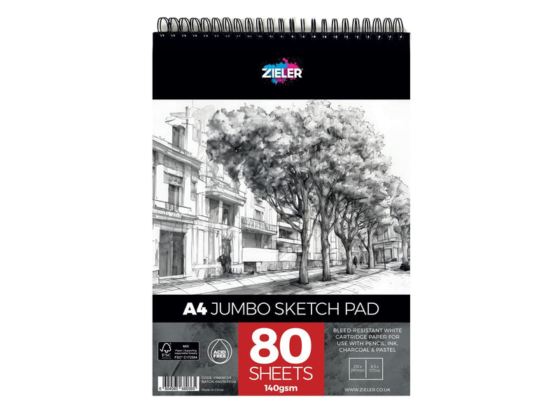 Zieler Sketchbook JUMBO SPIRAL A4 140g.