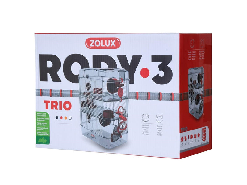 Zolux Rody3 Trio - rodent cage - Red