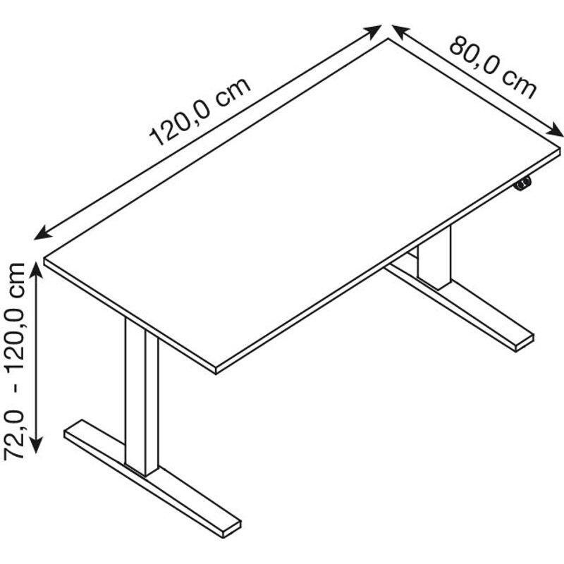HAMMERBACHER XMKA12 höhenverstellbarer Schreibtisch 70,0 - 120,0 cm - elektrisch beton / grafit