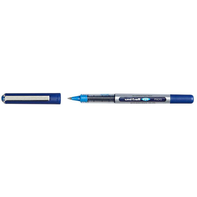 uni-ball eye micro UB-150 Tintenroller silber 0,2 mm, Schreibfarbe: blau, 12 St.