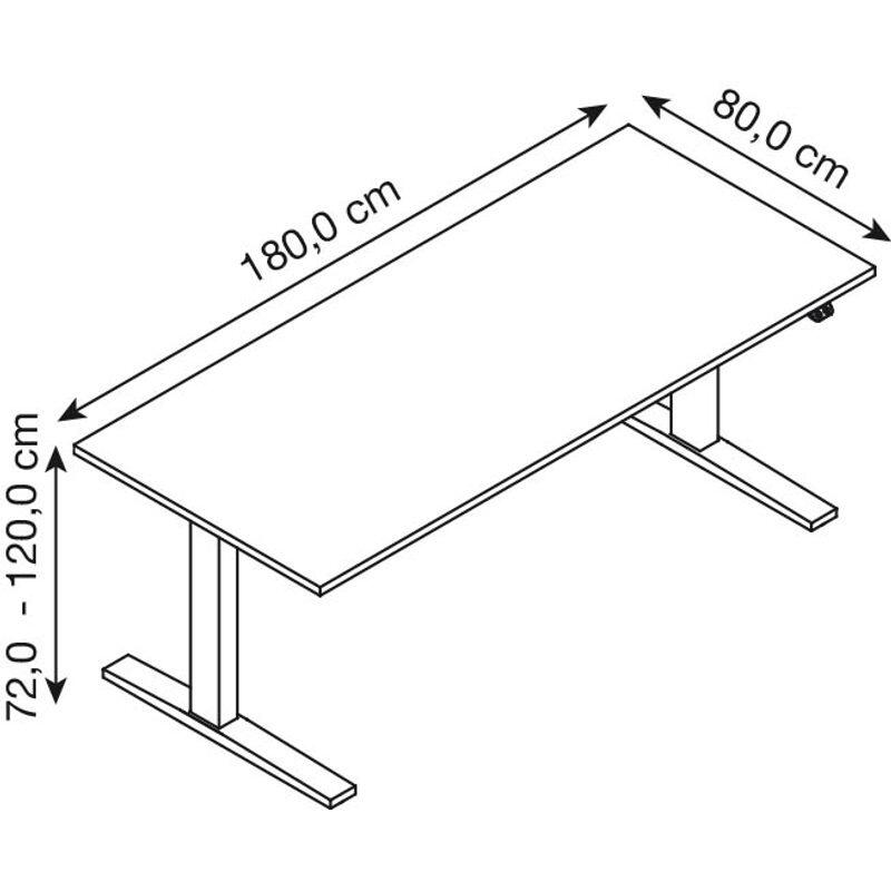 HAMMERBACHER XMKA19 höhenverstellbarer Schreibtisch 70,0 - 120,0 cm - elektrisch ahorn / weiß
