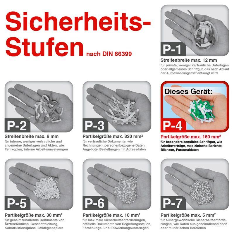 LEITZ Protect 10X Aktenvernichter mit Partikelschnitt bis 10 Blatt weiß