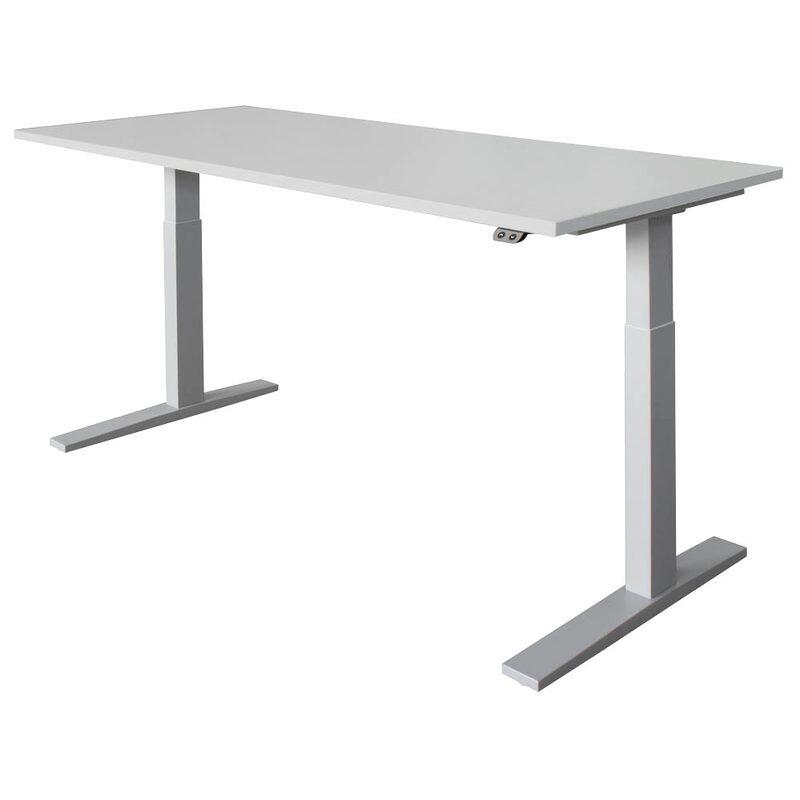 HAMMERBACHER XMKA19 höhenverstellbarer Schreibtisch 70,0 - 120,0 cm - elektrisch lichtgrau / silber