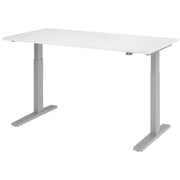 HAMMERBACHER XMKA16 höhenverstellbarer Schreibtisch 70,0 - 120,0 cm - elektrisch weiß / silber