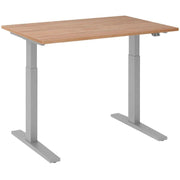 HAMMERBACHER XMKA12 höhenverstellbarer Schreibtisch 70,0 - 120,0 cm - elektrisch nussbaum / silber