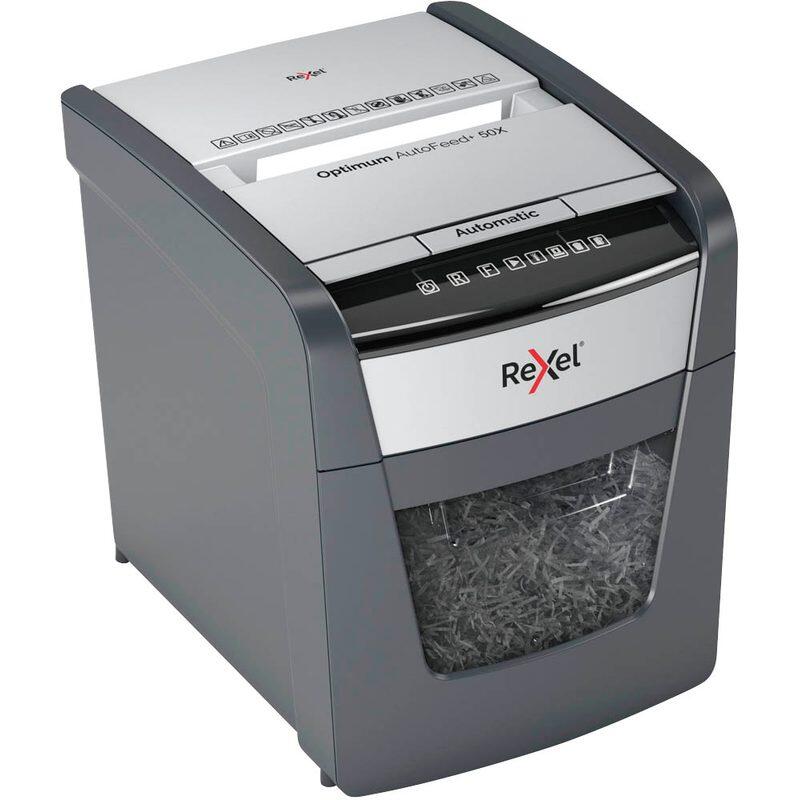 Rexel Optimum AutoFeed+ 50X Aktenvernichter mit Partikelschnitt