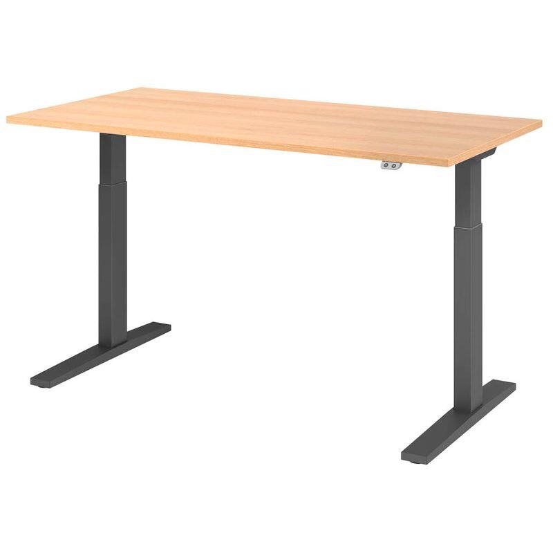 HAMMERBACHER XMKA16 höhenverstellbarer Schreibtisch 70,0 - 120,0 cm - elektrisch eiche / grafit