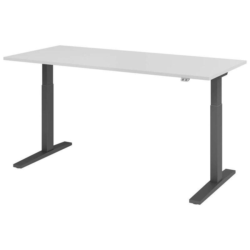 HAMMERBACHER XMKA19 höhenverstellbarer Schreibtisch 70,0 - 120,0 cm - elektrisch lichtgrau / grafit
