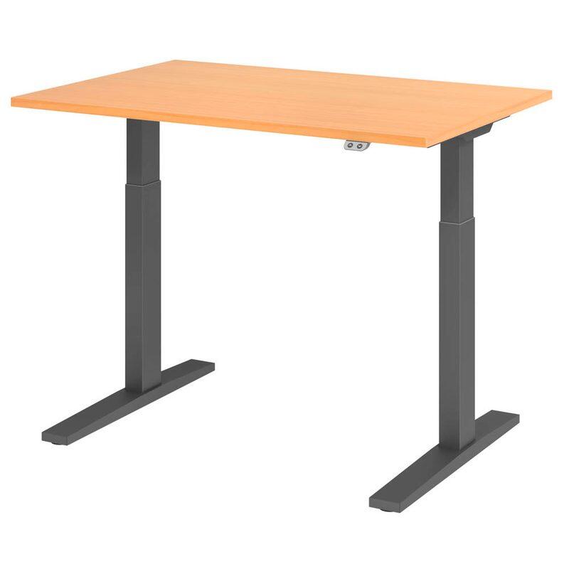 HAMMERBACHER XMKA12 höhenverstellbarer Schreibtisch 70,0 - 120,0 cm - elektrisch buche / grafit