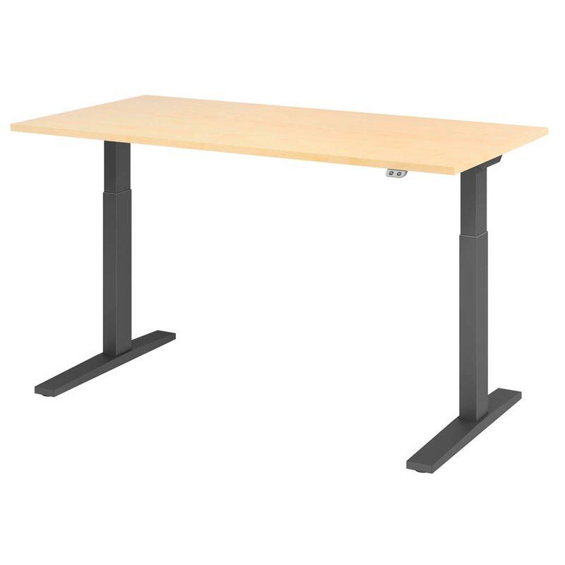 HAMMERBACHER XMKA16 höhenverstellbarer Schreibtisch 70,0 - 120,0 cm - elektrisch ahorn / grafit