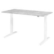 HAMMERBACHER XMKA16 höhenverstellbarer Schreibtisch 70,0 - 120,0 cm - elektrisch beton / weiß
