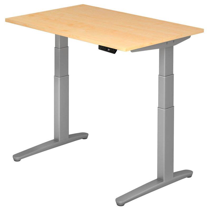 HAMMERBACHER XBHM12 höhenverstellbarer Schreibtisch 65,0 - 130,0 cm - elektrisch ahorn / silber