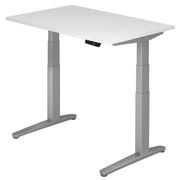 HAMMERBACHER XBHM12 höhenverstellbarer Schreibtisch 65,0 - 130,0 cm - elektrisch weiß / silber