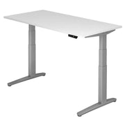 HAMMERBACHER XBHM16 höhenverstellbarer Schreibtisch 65,0 - 130,0 cm - elektrisch weiß / silber