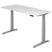 HAMMERBACHER XBHM19 höhenverstellbarer Schreibtisch 65,0 - 130,0 cm - elektrisch weiß / silber