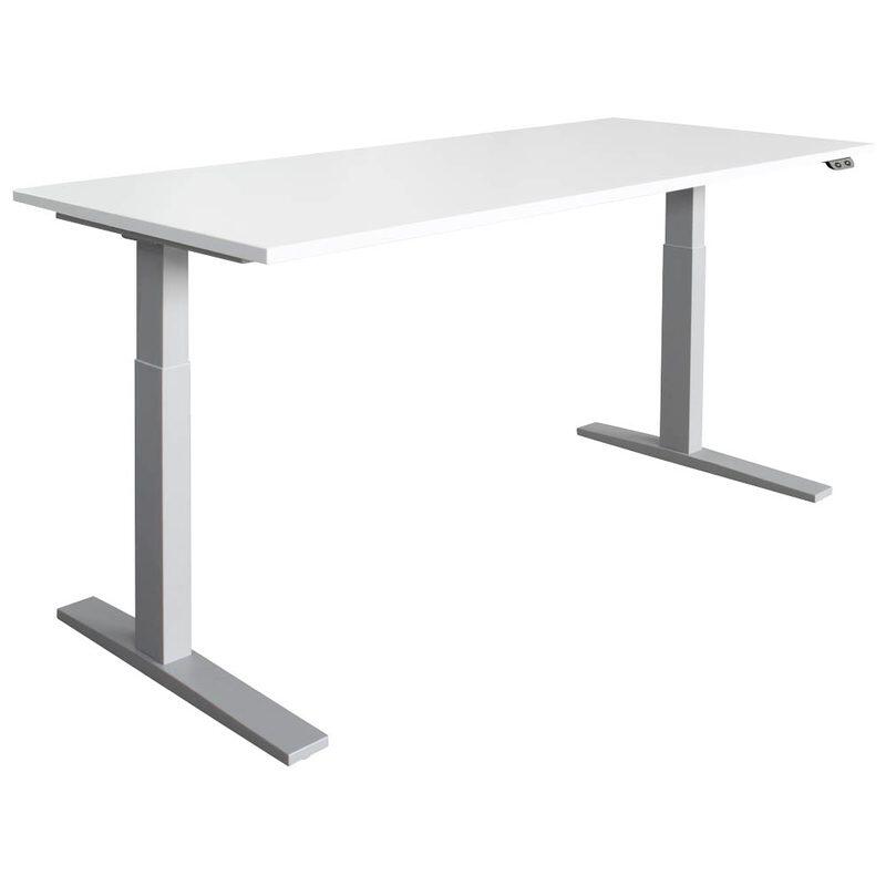 HAMMERBACHER XMKA19 höhenverstellbarer Schreibtisch 70,0 - 120,0 cm - elektrisch weiß / silber