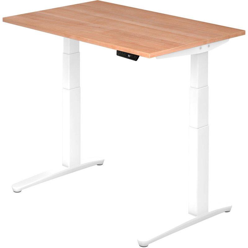 HAMMERBACHER XBHM12 höhenverstellbarer Schreibtisch 65,0 - 130,0 cm - elektrisch nussbaum / weiß