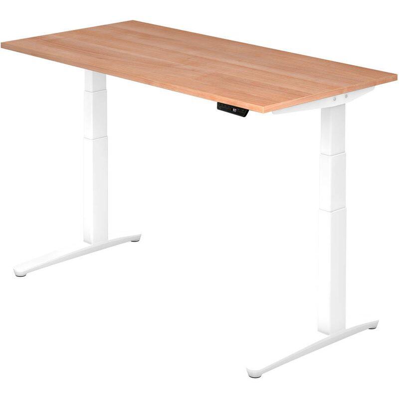 HAMMERBACHER XBHM16 höhenverstellbarer Schreibtisch 65,0 - 130,0 cm - elektrisch nussbaum / weiß