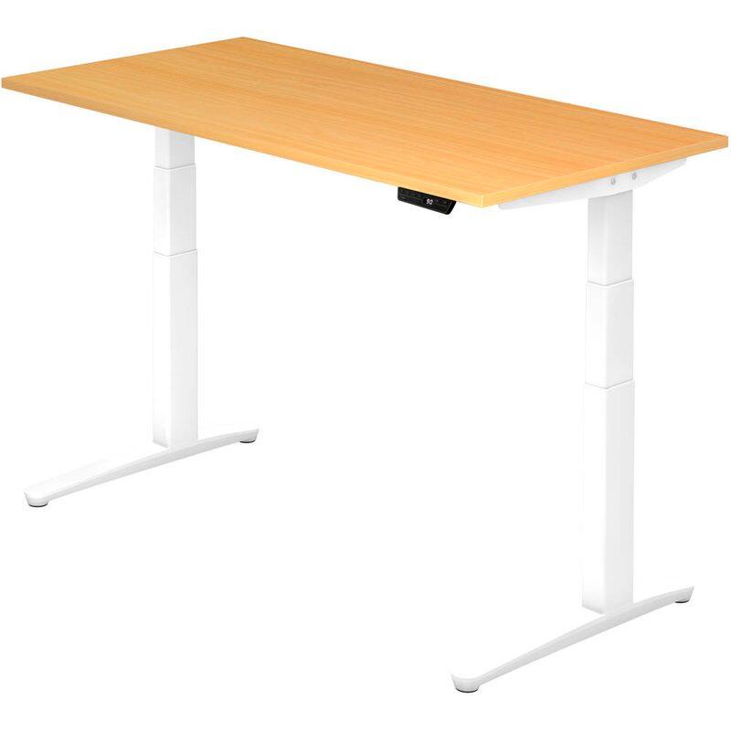 HAMMERBACHER XBHM16 höhenverstellbarer Schreibtisch 65,0 - 130,0 cm - elektrisch buche / weiß