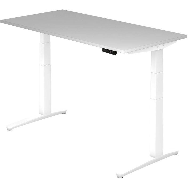 HAMMERBACHER XBHM16 höhenverstellbarer Schreibtisch 65,0 - 130,0 cm - elektrisch lichtgrau / weiß