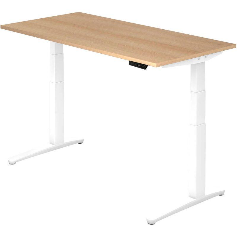 HAMMERBACHER XBHM16 höhenverstellbarer Schreibtisch 65,0 - 130,0 cm - elektrisch eiche / weiß