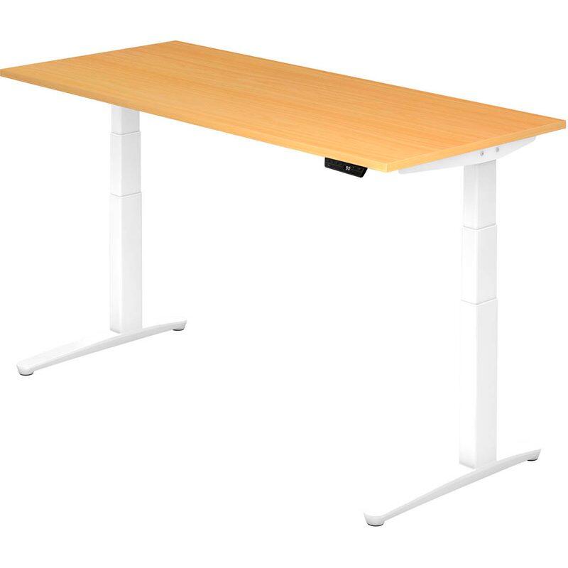 HAMMERBACHER XBHM19 höhenverstellbarer Schreibtisch 65,0 - 130,0 cm - elektrisch buche / weiß