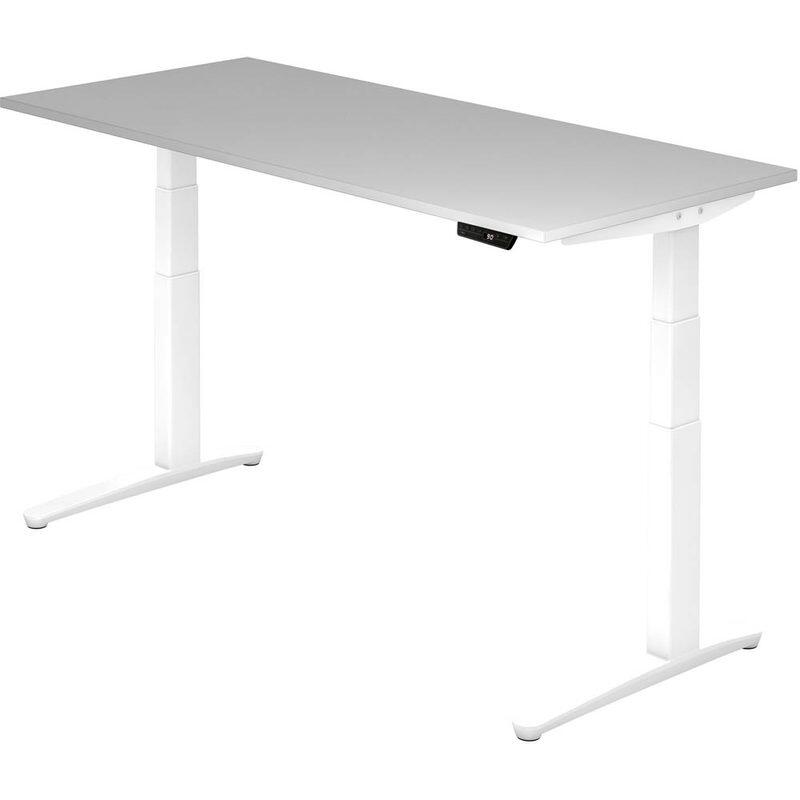 HAMMERBACHER XBHM19 höhenverstellbarer Schreibtisch 65,0 - 130,0 cm - elektrisch lichtgrau / weiß