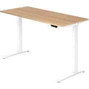 HAMMERBACHER XBHM19 höhenverstellbarer Schreibtisch 65,0 - 130,0 cm - elektrisch eiche / weiß