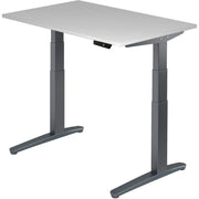 HAMMERBACHER XBHM12 höhenverstellbarer Schreibtisch 65,0 - 130,0 cm - elektrisch lichtgrau / grafit