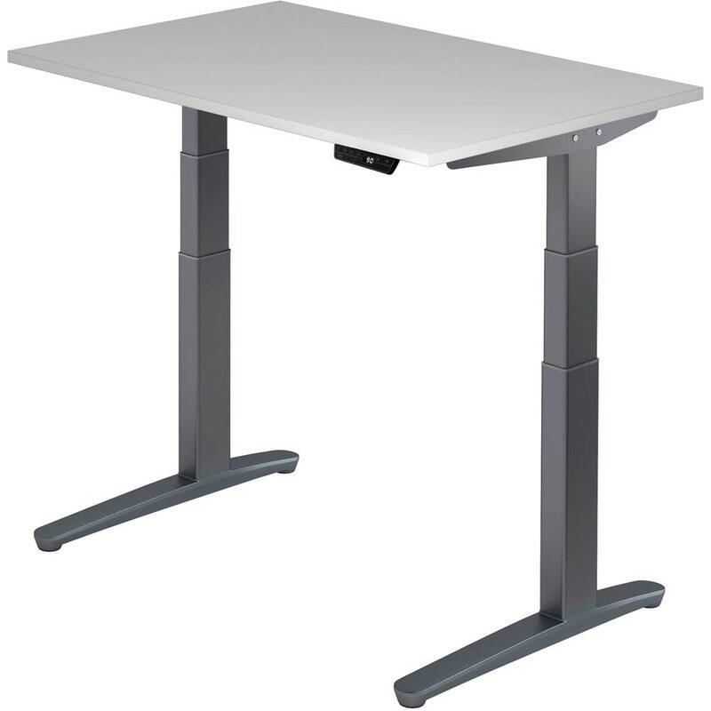 HAMMERBACHER XBHM12 höhenverstellbarer Schreibtisch 65,0 - 130,0 cm - elektrisch lichtgrau / grafit