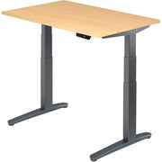 HAMMERBACHER XBHM12 höhenverstellbarer Schreibtisch 65,0 - 130,0 cm - elektrisch ahorn / grafit