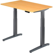 HAMMERBACHER XBHM12 höhenverstellbarer Schreibtisch 65,0 - 130,0 cm - elektrisch buche / grafit