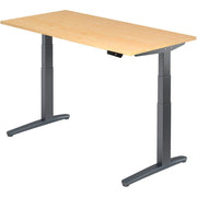 HAMMERBACHER XBHM16 höhenverstellbarer Schreibtisch 65,0 - 130,0 cm - elektrisch ahorn / grafit