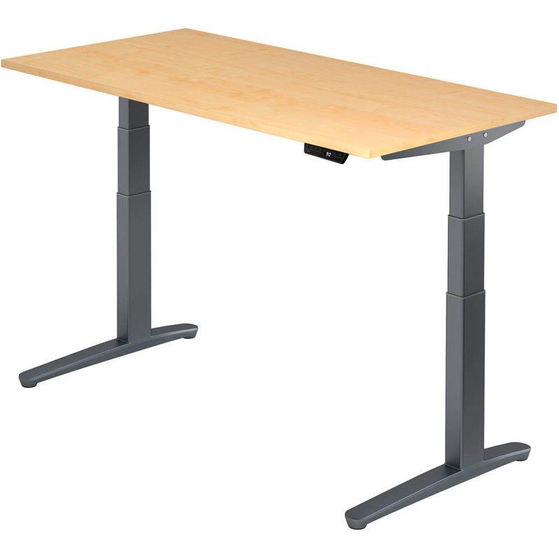 HAMMERBACHER XBHM16 höhenverstellbarer Schreibtisch 65,0 - 130,0 cm - elektrisch ahorn / grafit