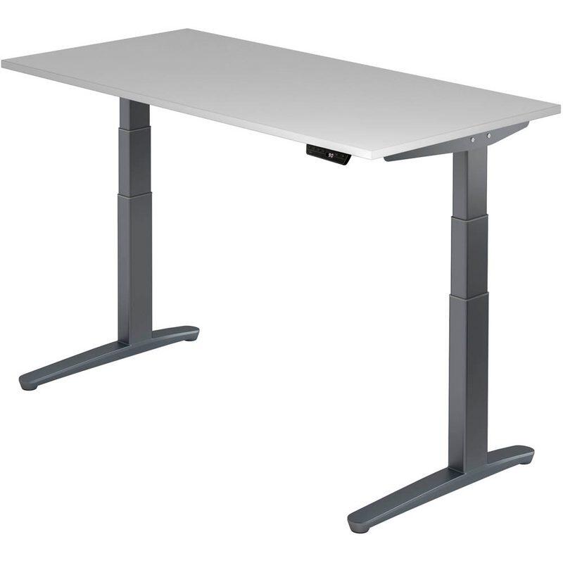 HAMMERBACHER XBHM16 höhenverstellbarer Schreibtisch 65,0 - 130,0 cm - elektrisch lichtgrau / grafit