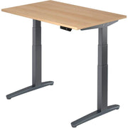 HAMMERBACHER XBHM12 höhenverstellbarer Schreibtisch 65,0 - 130,0 cm - elektrisch eiche / grafit