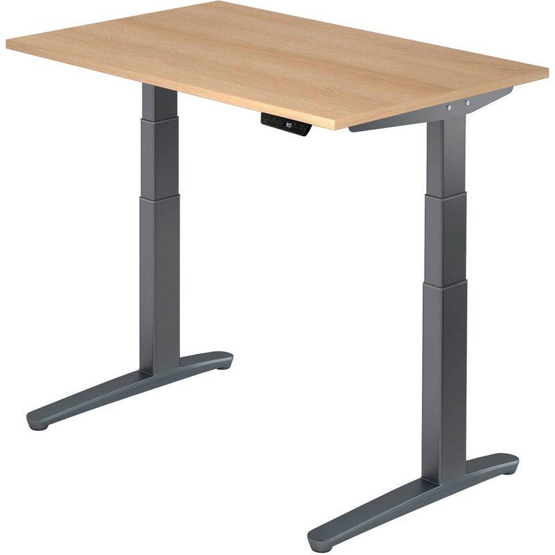 HAMMERBACHER XBHM12 höhenverstellbarer Schreibtisch 65,0 - 130,0 cm - elektrisch eiche / grafit