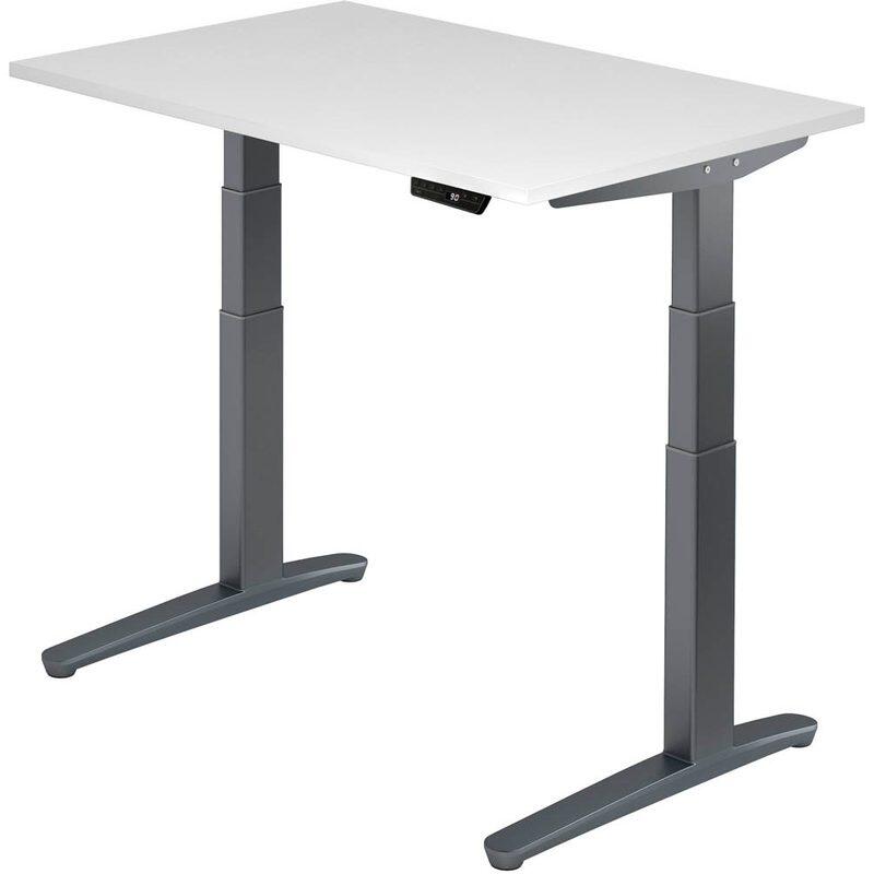HAMMERBACHER XBHM12 höhenverstellbarer Schreibtisch 65,0 - 130,0 cm - elektrisch weiß / grafit