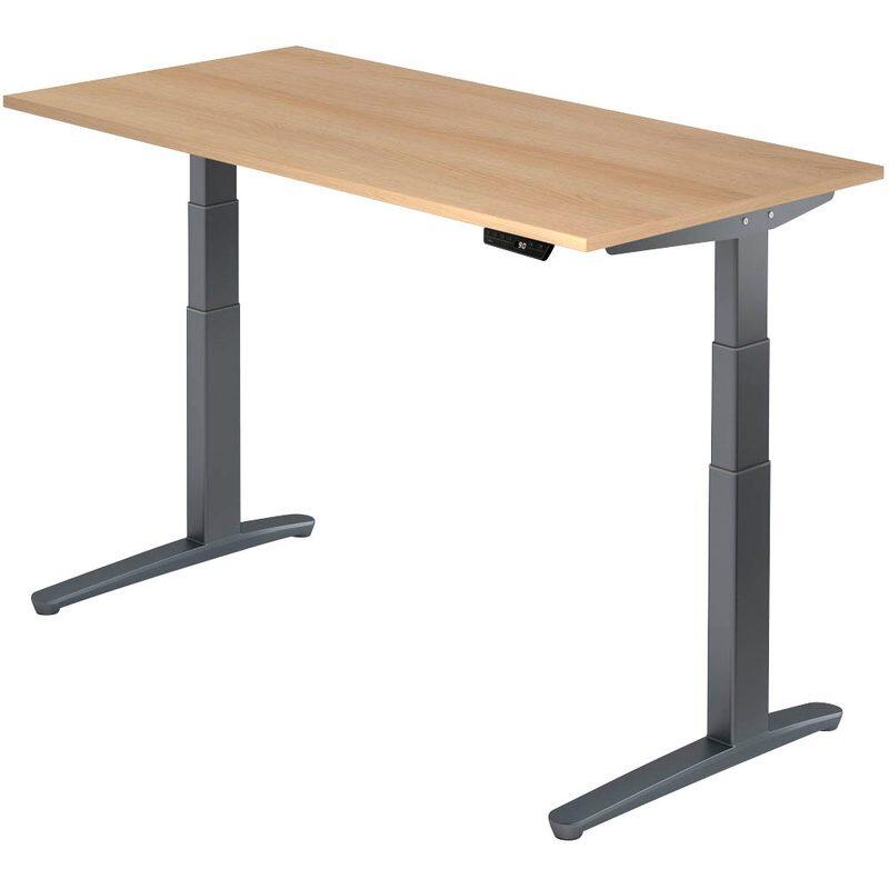 HAMMERBACHER XBHM16 höhenverstellbarer Schreibtisch 65,0 - 130,0 cm - elektrisch eiche / grafit