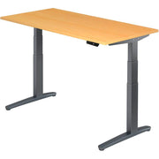 HAMMERBACHER XBHM16 höhenverstellbarer Schreibtisch 65,0 - 130,0 cm - elektrisch buche / grafit