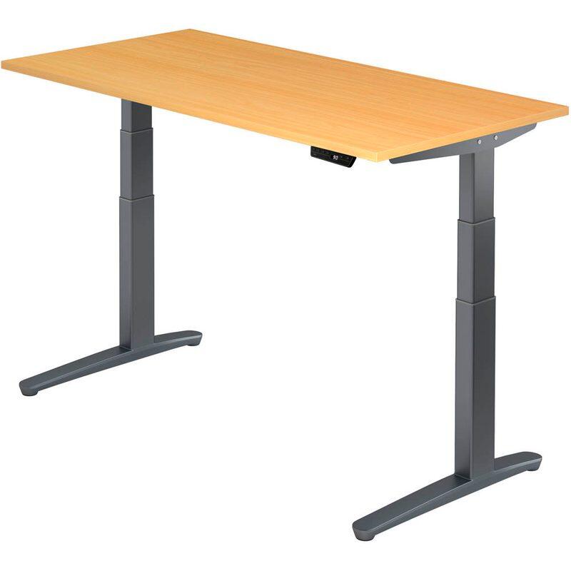 HAMMERBACHER XBHM16 höhenverstellbarer Schreibtisch 65,0 - 130,0 cm - elektrisch buche / grafit