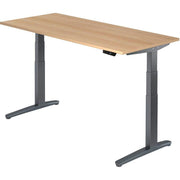 HAMMERBACHER XBHM19 höhenverstellbarer Schreibtisch 65,0 - 130,0 cm - elektrisch eiche / grafit