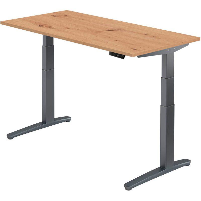 HAMMERBACHER XBHM16 höhenverstellbarer Schreibtisch 65,0 - 130,0 cm - elektrisch asteiche / grafit