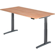 HAMMERBACHER XBHM2E höhenverstellbarer Schreibtisch 65,0 - 130,0 cm - elektrisch nussbaum / grafit