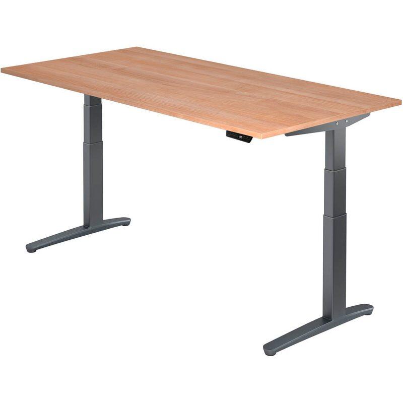 HAMMERBACHER XBHM2E höhenverstellbarer Schreibtisch 65,0 - 130,0 cm - elektrisch nussbaum / grafit